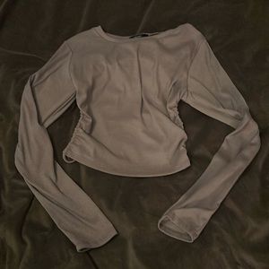 Brown open back long sleeve